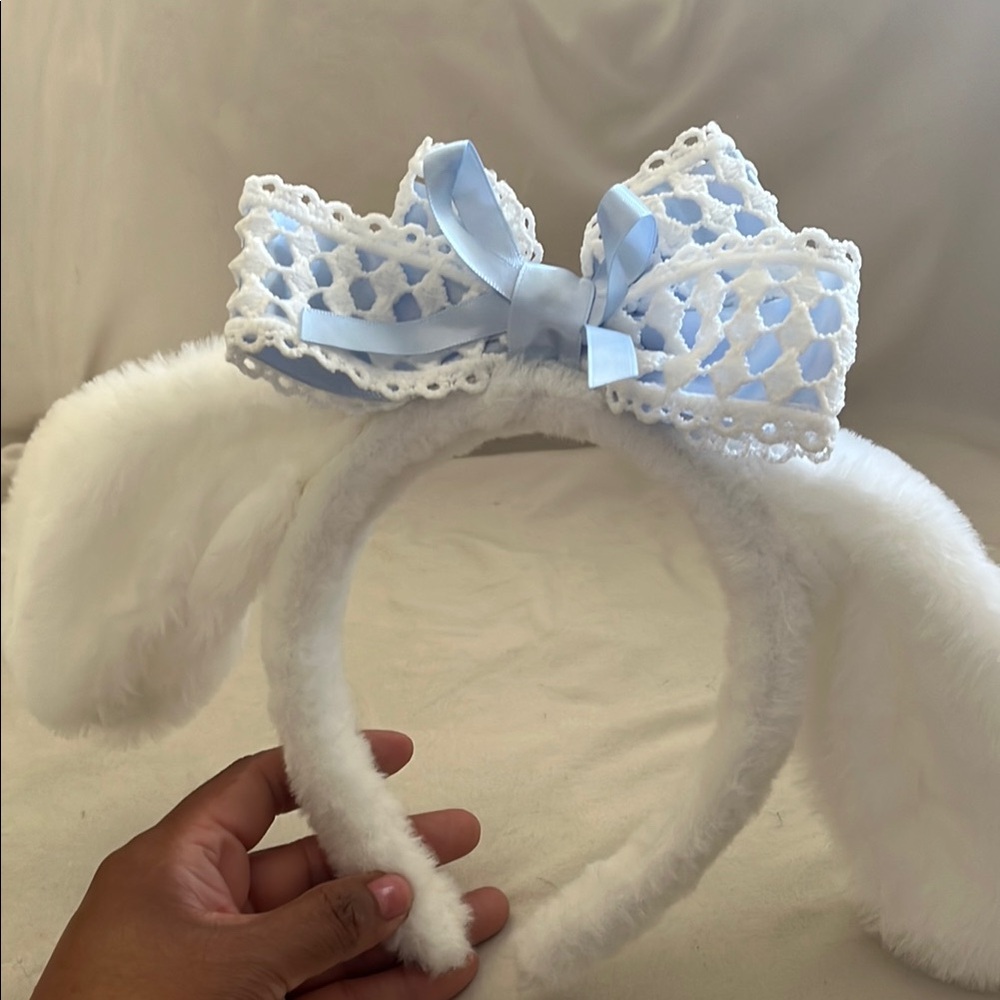 Cinnamoroll Ear Headband with Blue Lace Bow